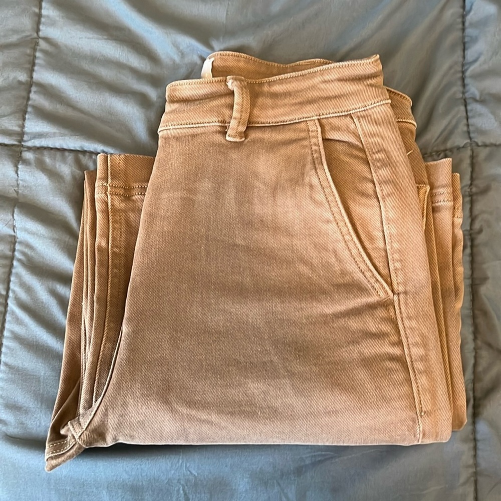 Everlane High Rise Wide Leg Jean Light Brown Size 0